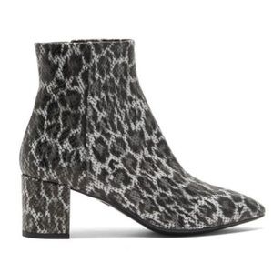 NWOB AGL Marette Leopard Animal Print Leather Booties Ankle Boots Size 42 12